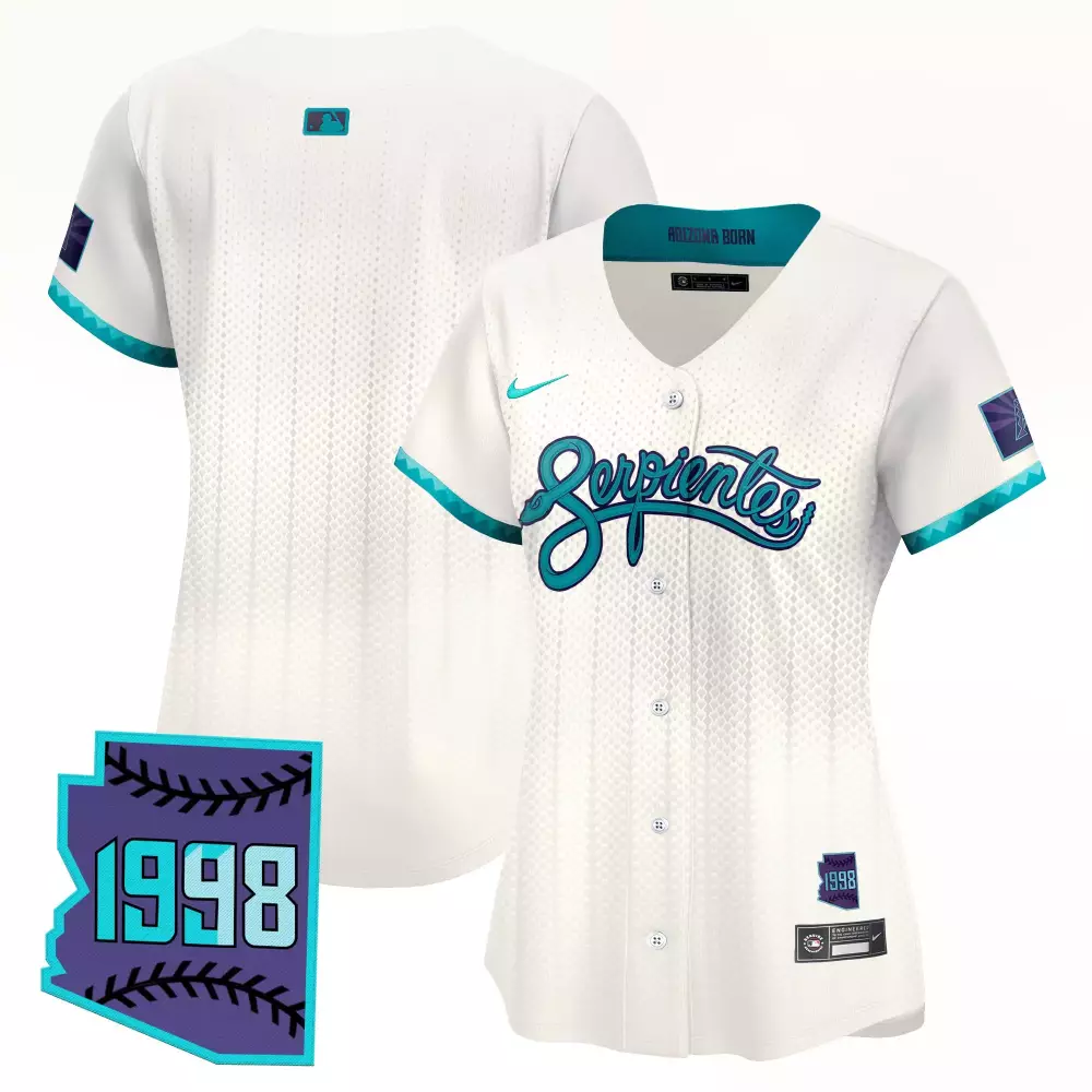 Custom Arizona Diamondbacks Jersey White Serpientes City Connect 1998 Alternate Design