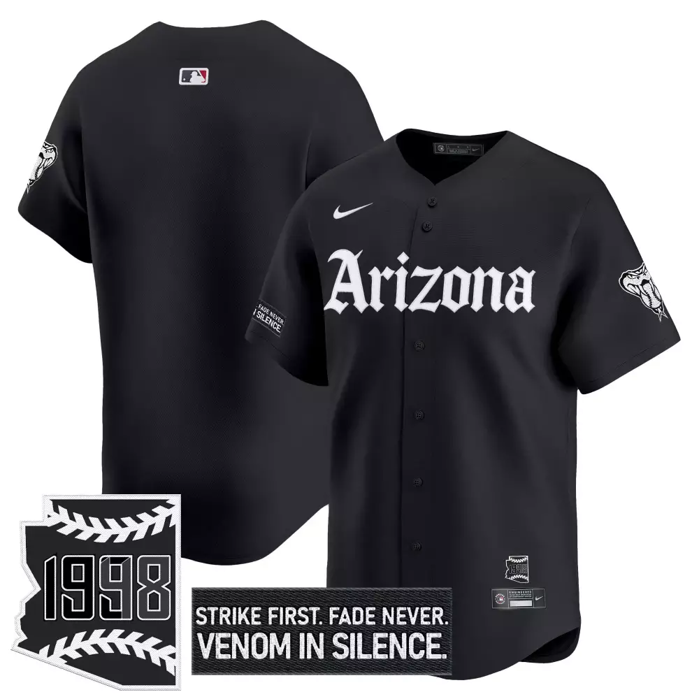 Custom Arizona Diamondbacks Jersey Black Men White Vapor Embroidered