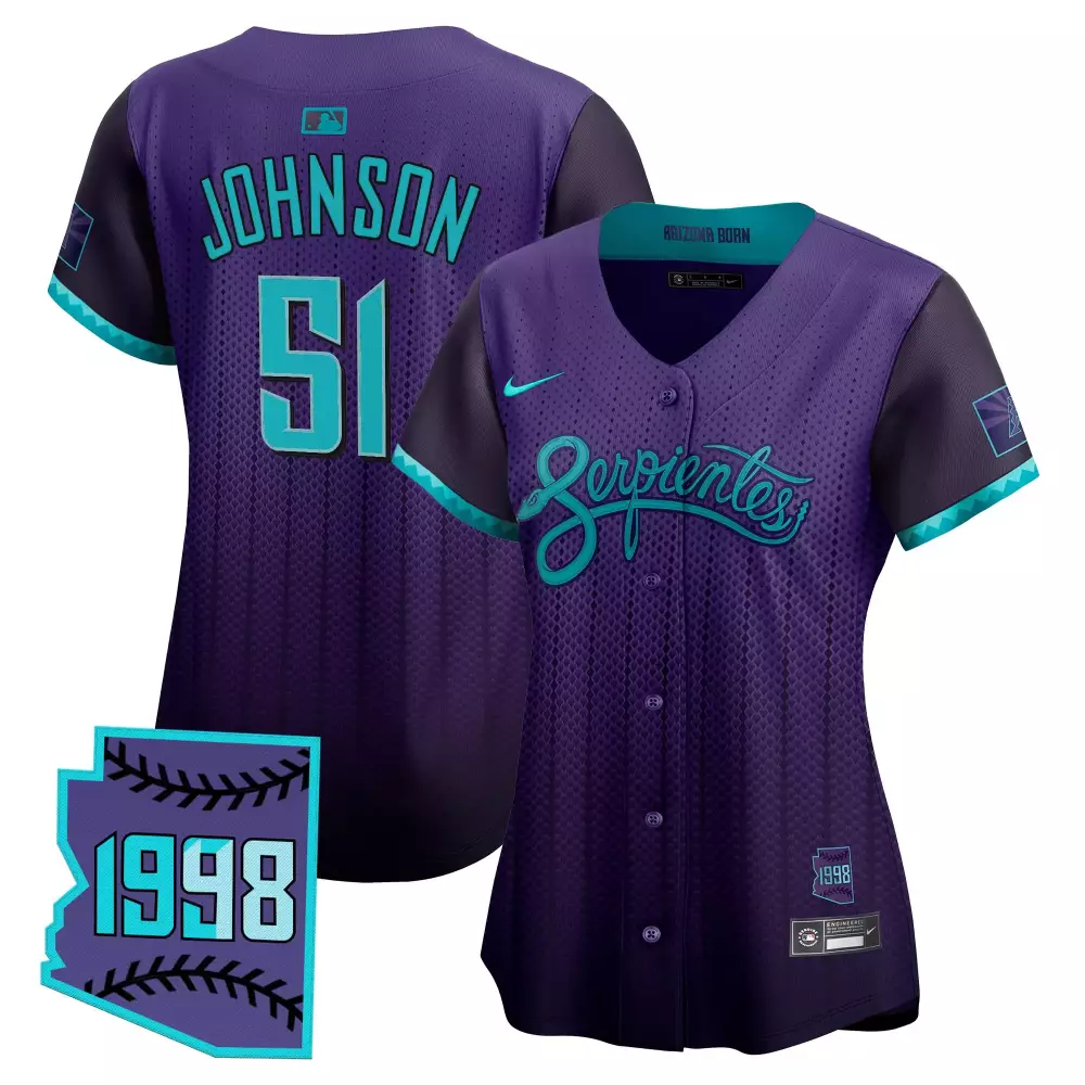 Randy Johnson 51 Jersey Purple City Connect Arizona Diamondbacks Born 1998 Men Alternate