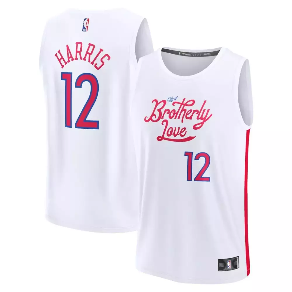 Tobias Harris 12 Jersey White City Of Brotherly Love Philadelphia 76ers Men Red Blue