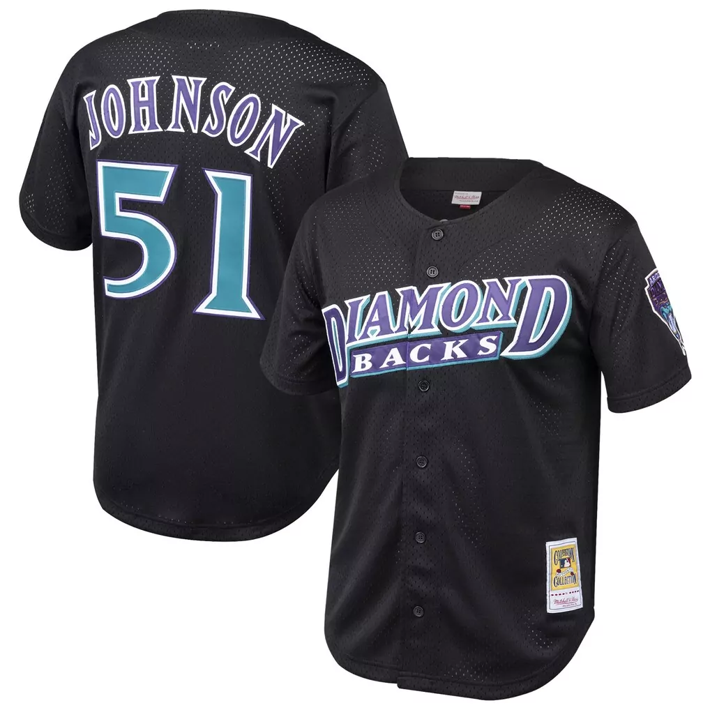 Randy Johnson 51 Jersey Black Arizona Diamondbacks Men Purple Teal Cooperstown Collection