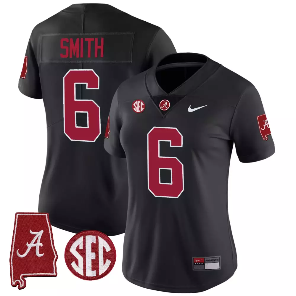 Devonta Smith 6 Jersey Black Alabama Crimson Tide Women Vapor Limited All Stitched