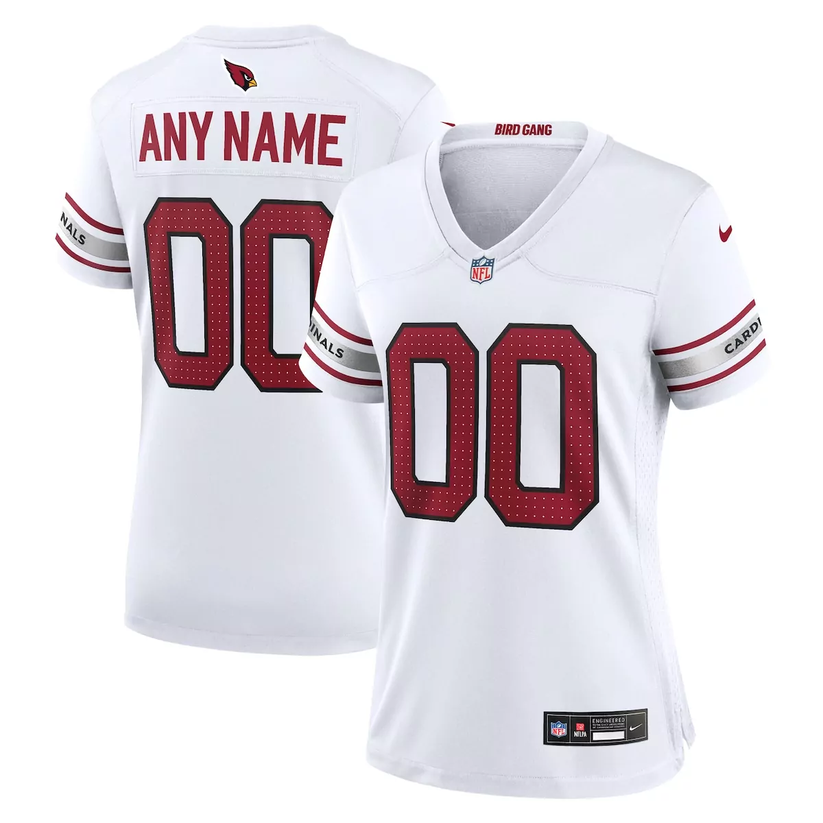 Arizona Cardinals Jersey White Women Cardinal Red Grey Custom Game