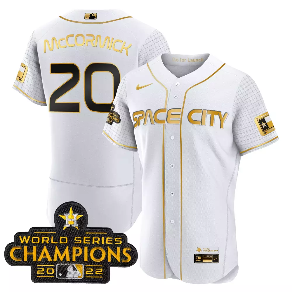 Chas Mccormick 20 Houston Astros Jersey White Space City World Series Champions 2022