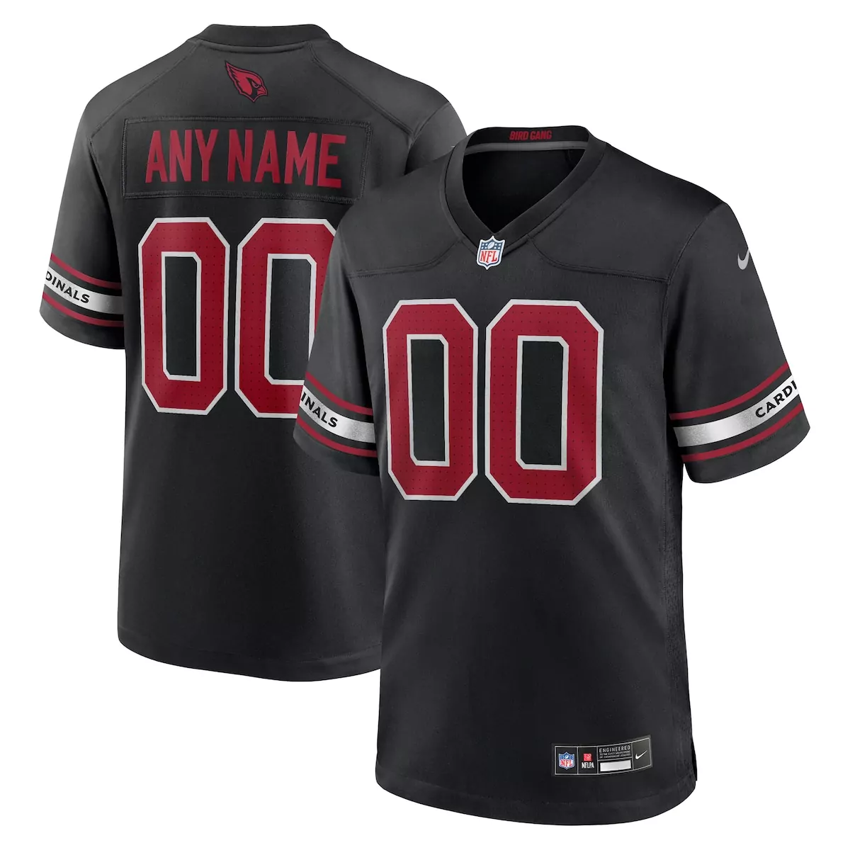 Arizona Cardinals Jersey Black Men Red White Alternate Custom Game