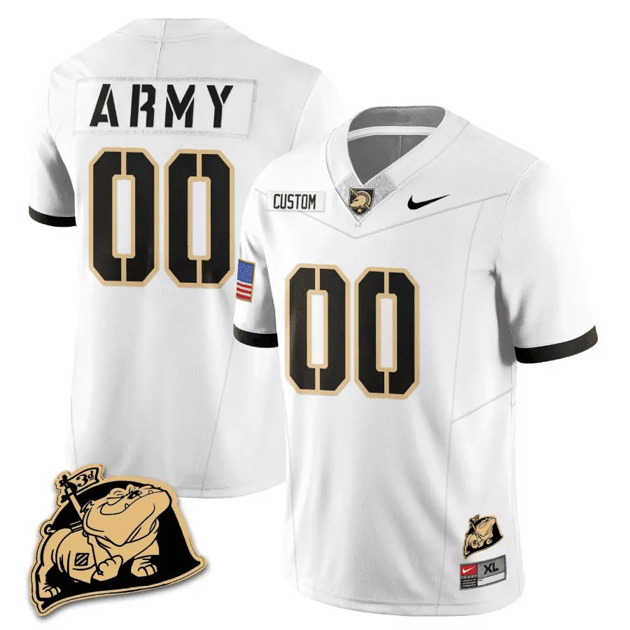 Army Rocky Black Knights Jersey White American Flag Men Gold Vapor Custom All Stitched