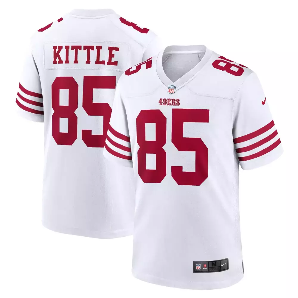 George Kittle 85 49ERS Jersey White Men Replica Red Game