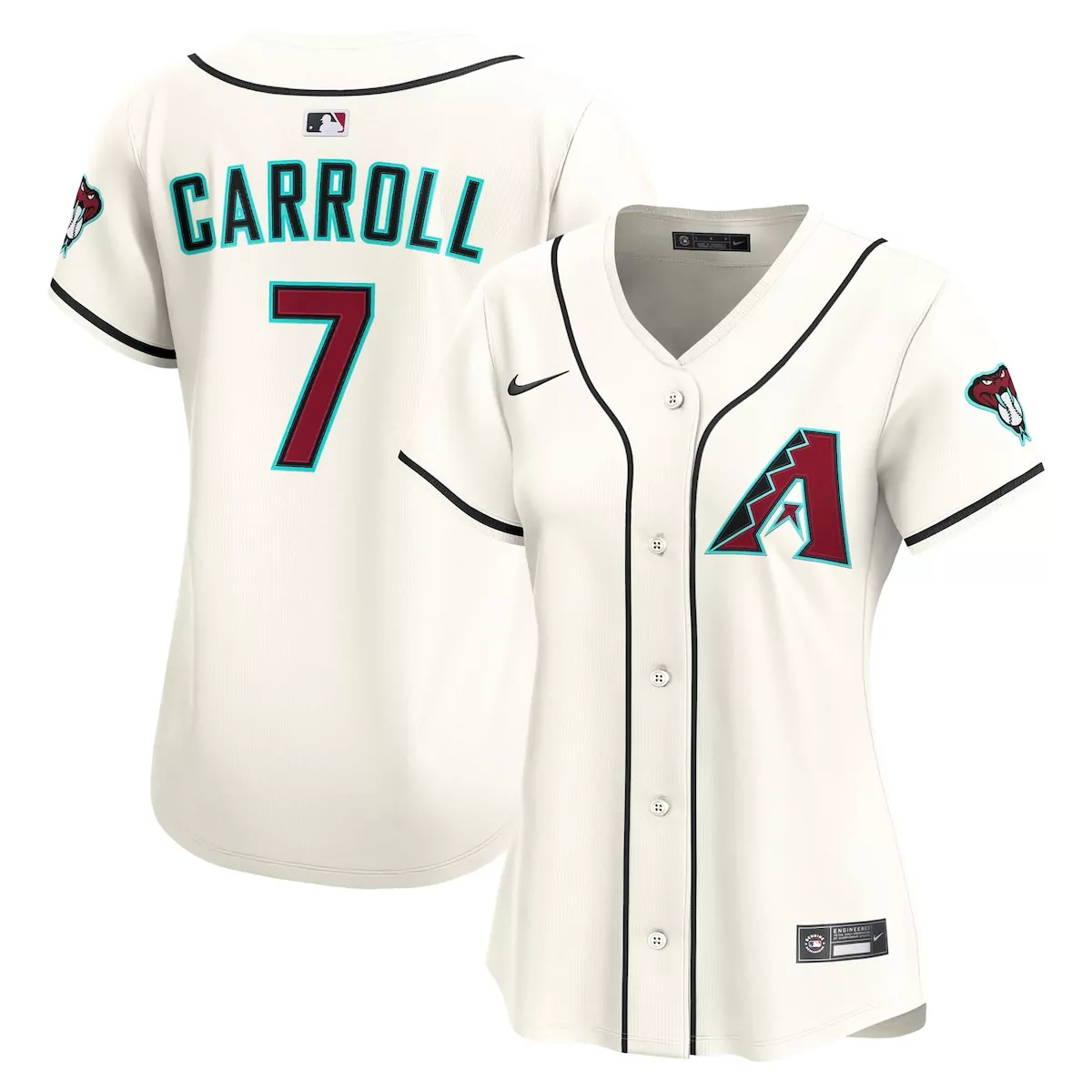 Corbin Carroll 7 Jersey Cream Arizona Diamondbacks Women Teal Maroon Home Limited