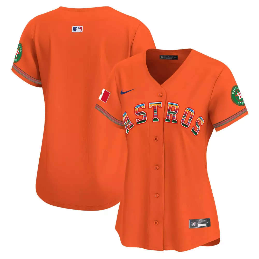 Houston Astros Jersey Orange City Connect Mexico Flag 2023 Women Custom Design Green