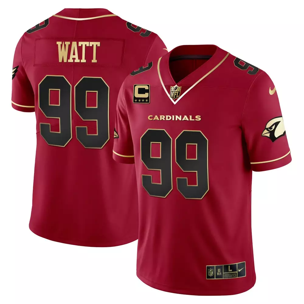 Jj Watt 99 Arizona Cardinals Jersey Cardinal Red Men Black Gold Vapor All Stitched
