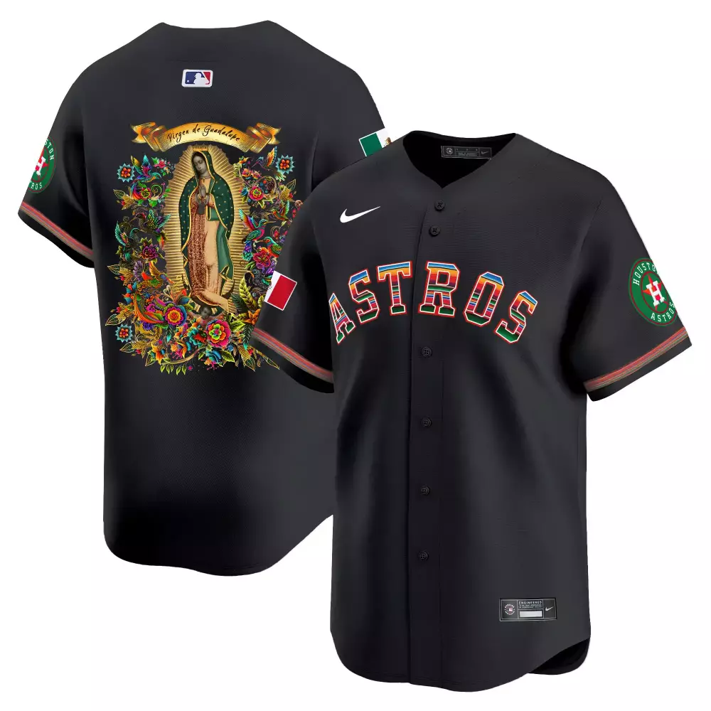 Vaughn Grissom 28 Houston Astros Jersey Black Virgen De Guadalupe Men City Connect