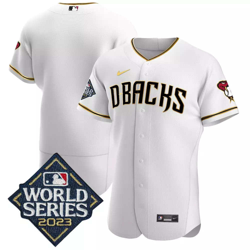 Arizona Diamondbacks Jersey White World Series 2023 Black Gold All Stitched Vapor