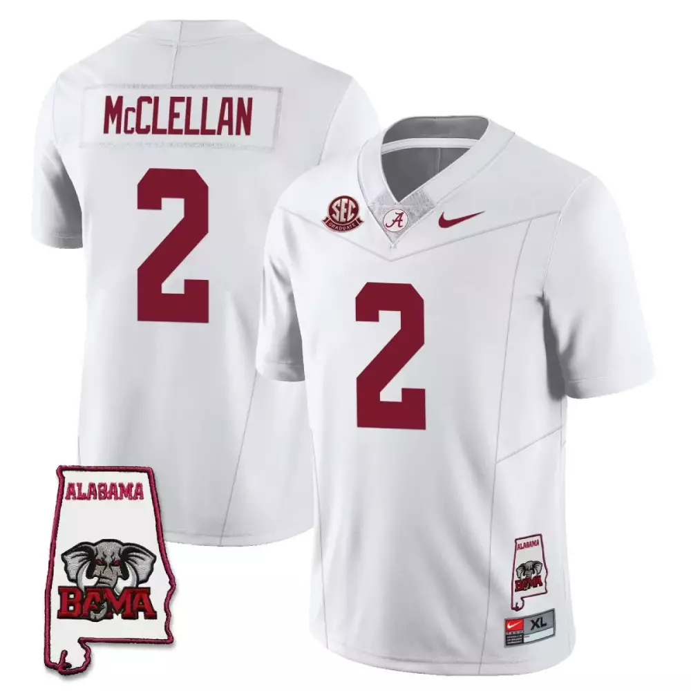 Jase Mcclellan 2 Jersey White Ncaa Football Alabama Crimson Tide Men Stitched
