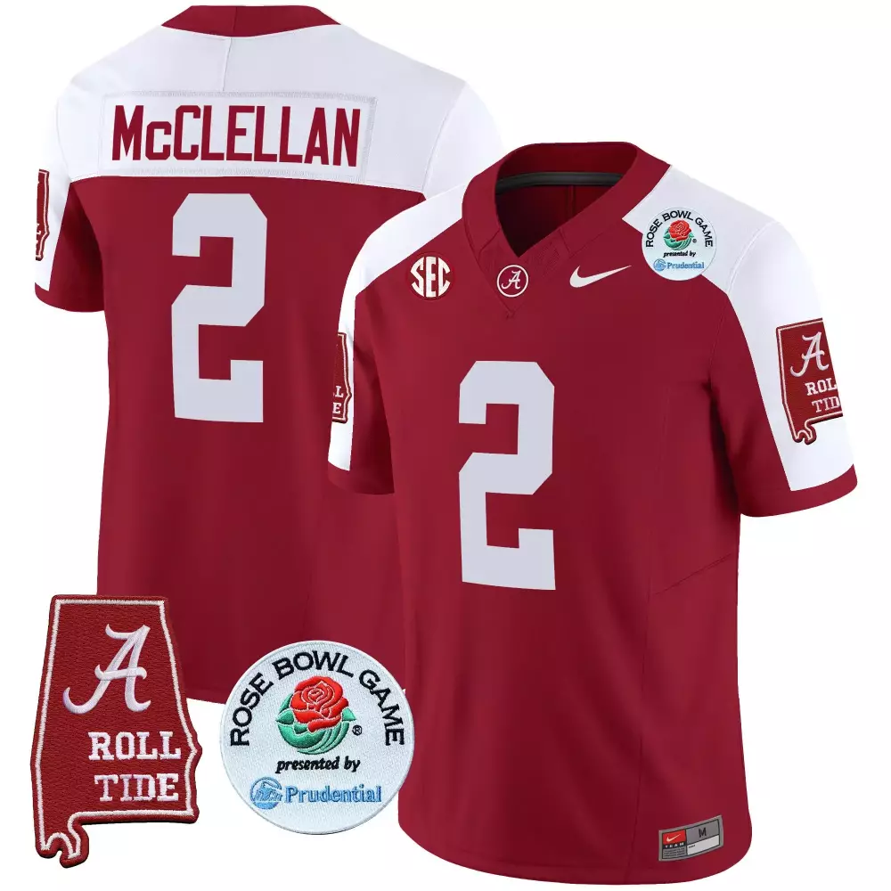 Jase Mcclellan 2 Jersey Crimson Rose Bowl Game Alabama Tide Men White Alternate Vapor