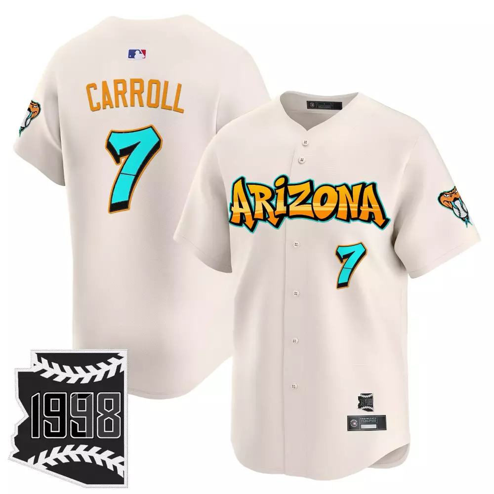 Corbin Carroll 7 Jersey Cream 1998 Arizona Diamondbacks Men Orange Teal Black Vapor