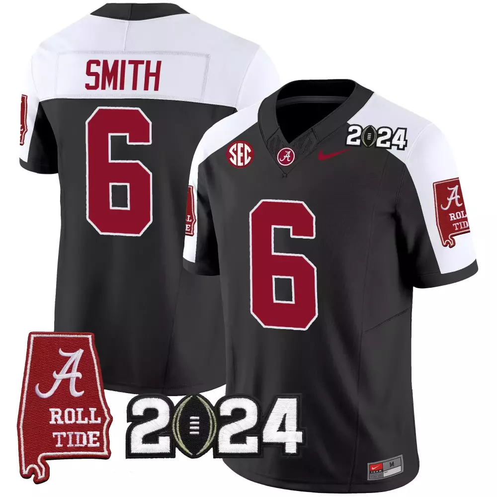 Devonta Smith 6 Jersey Black 2024 Season Alabama Crimson Tide Roll Men White Alternate