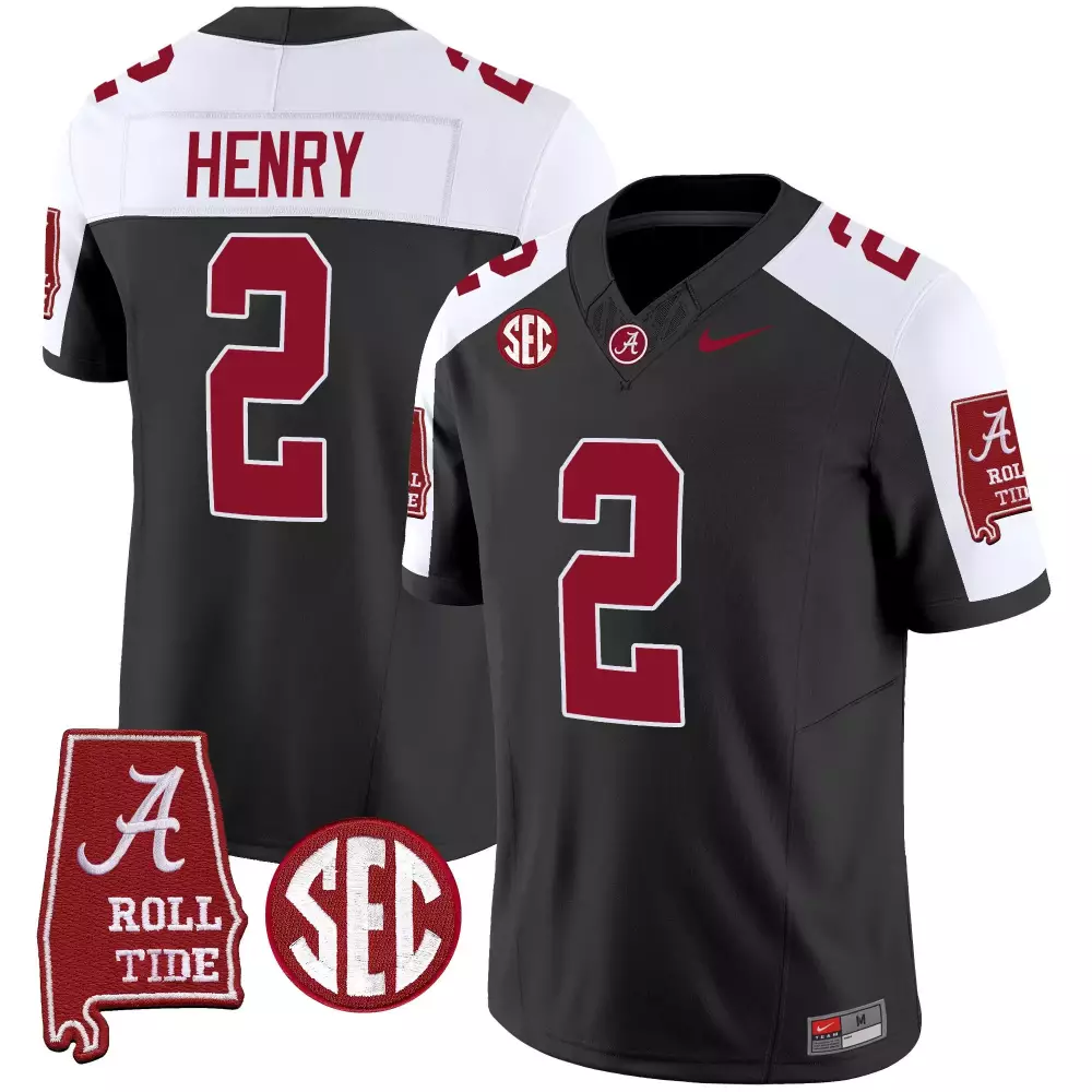 Derrick Henry 2 Jersey Black Alabama Crimson Tide Roll Men White Alternate Vapor