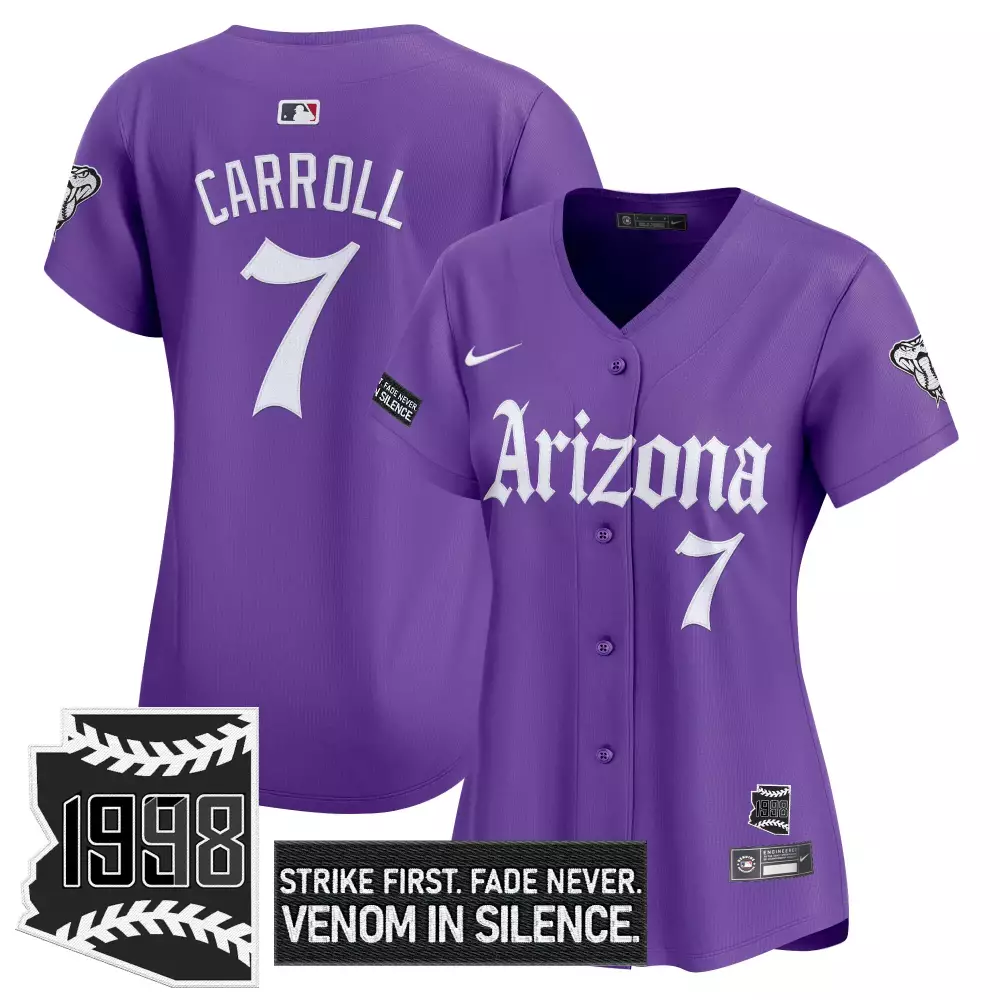 Corbin Carroll 7 Jersey Purple City Connect Arizona Diamondbacks Women White Stitched