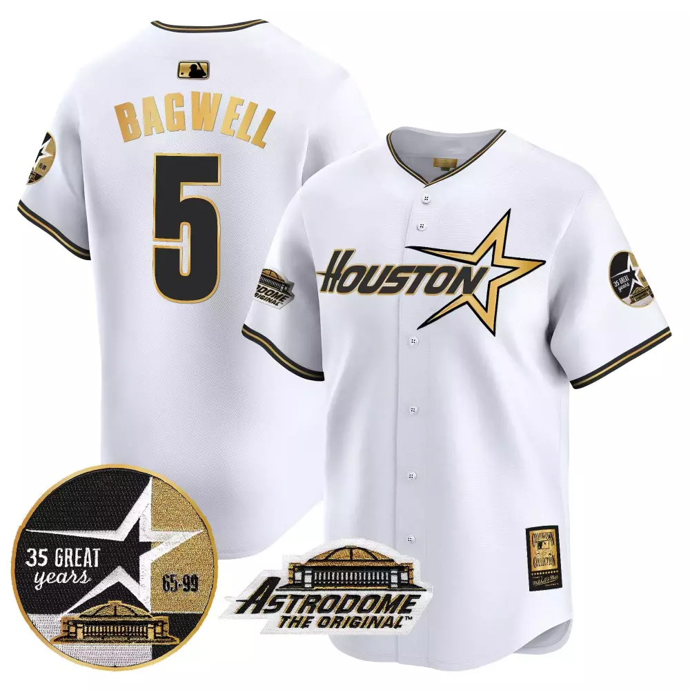 Jeff Bagwell 5 Houston Astros Jersey White Astrodome 35th Anniversary 35 Great Years Original 1999