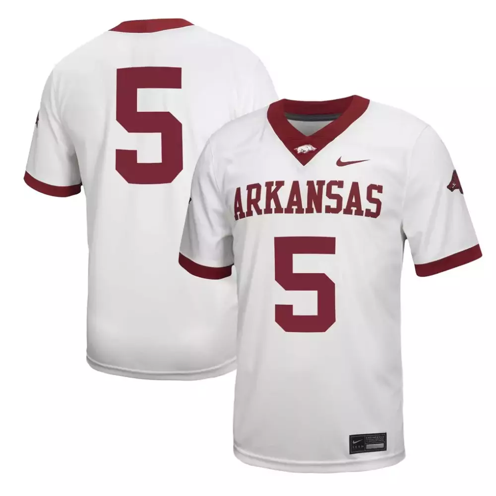 Arkansas 5 Jersey White Men Cardinal