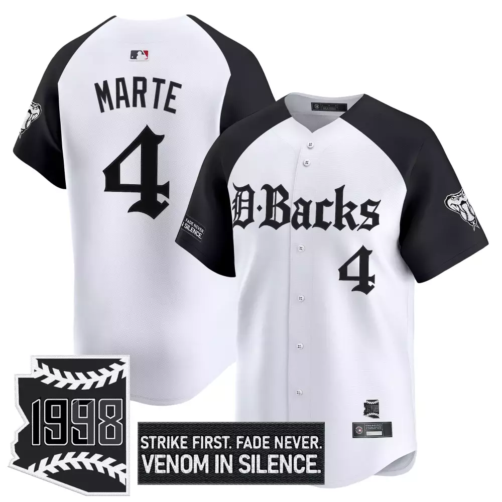 Ketel Marte 4 D-backs Jersey White Venom In Silence Arizona State Shape 1998 Men