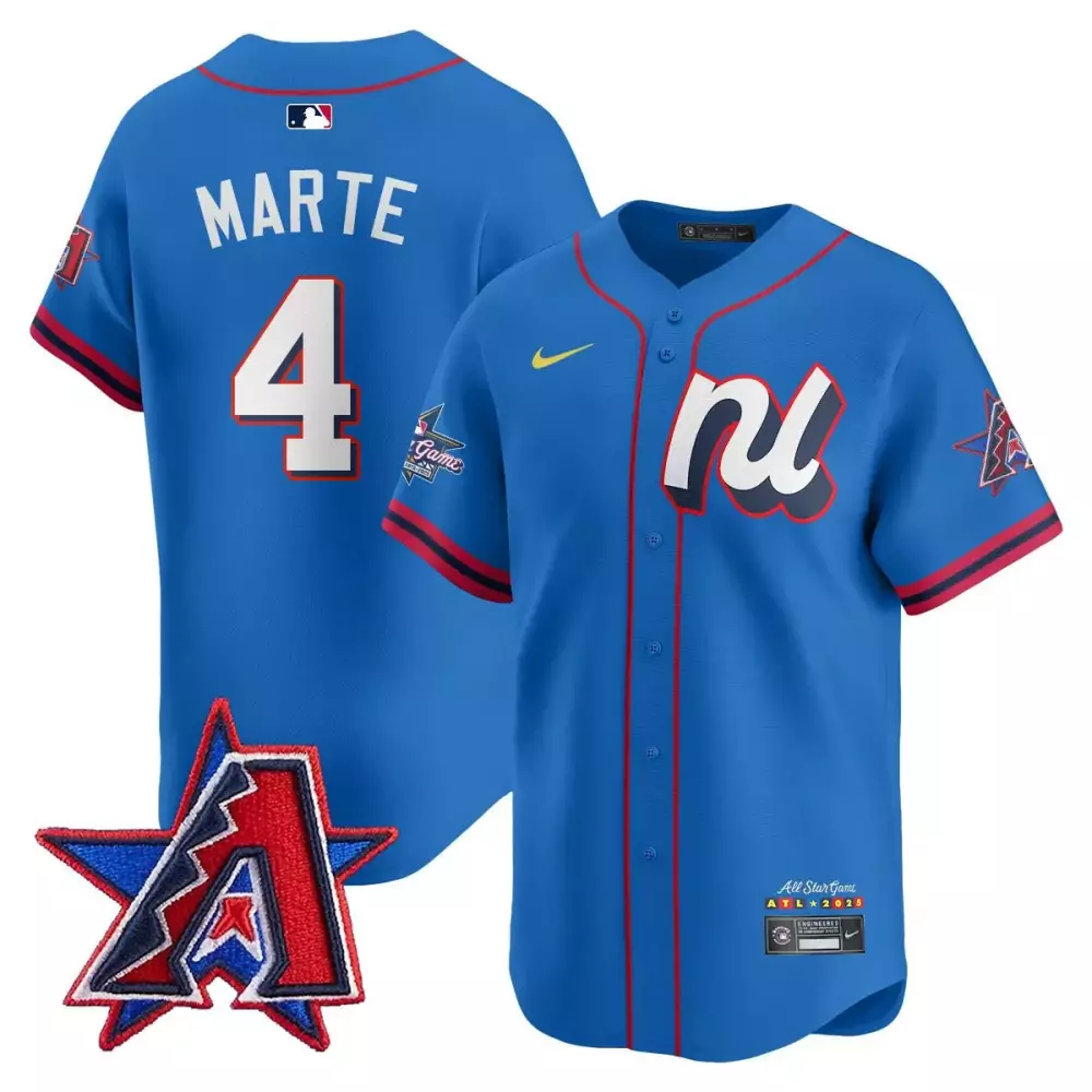 Ketel Marte 4 Atlanta Braves Jersey Blue MLB All-star Game 2023 Men Red White Navy