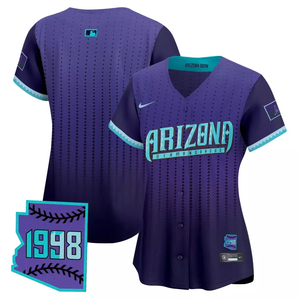 Arizona Diamondbacks Jersey Purple Shape 1998 Custom Design Teal White Vapor Premier
