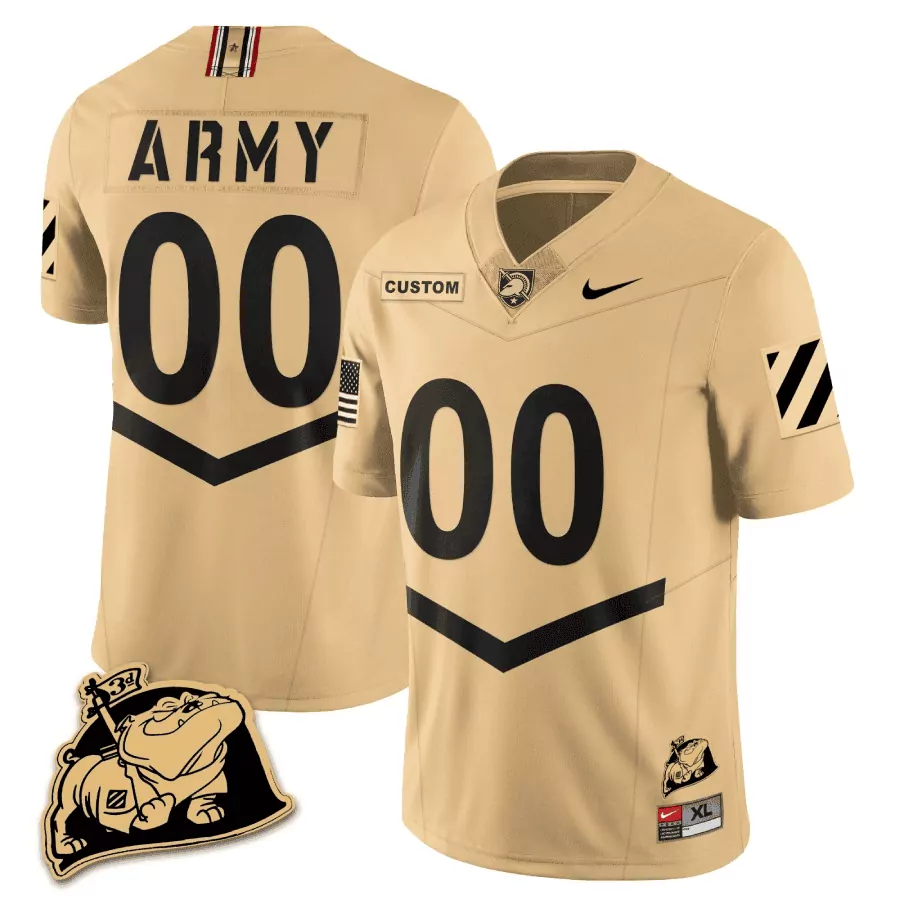 Army Rocky Black Knights Jersey Tan Us Flag Men Vapor Custom All Stitched