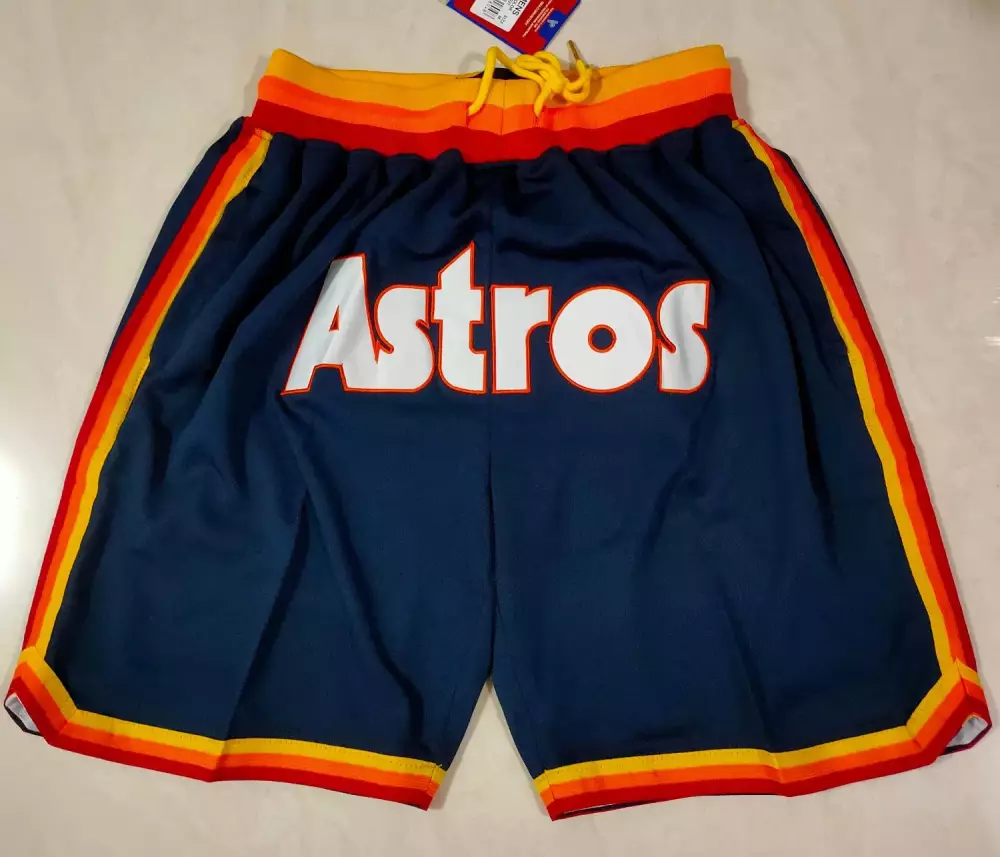 Houston Astros Jersey Navy Blue Men Shorts Orange Yellow Red All Stitched Vapor