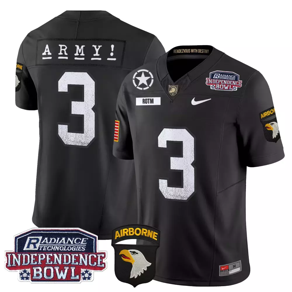 Army Independence 3 Jersey Black Bowl Radiance Technologies Airborne Men White Gold