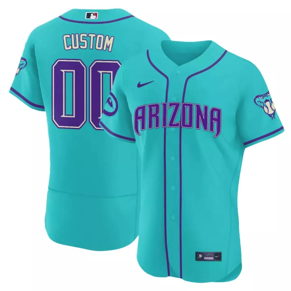 Custom Arizona Diamondbacks Jersey Teal Purple Flex All Stitched