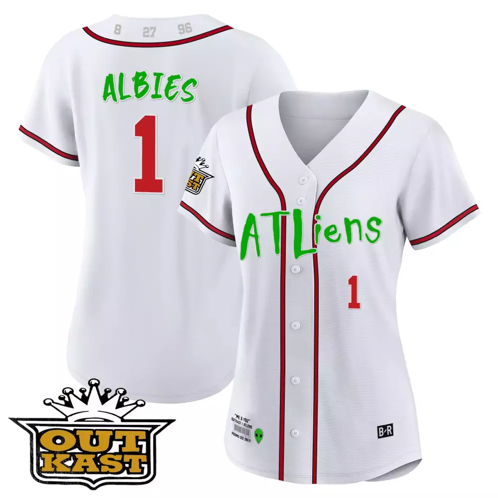 Andr Atlien 1 Atlanta Braves Jersey White Outkast Red Green All Stitched Vapor