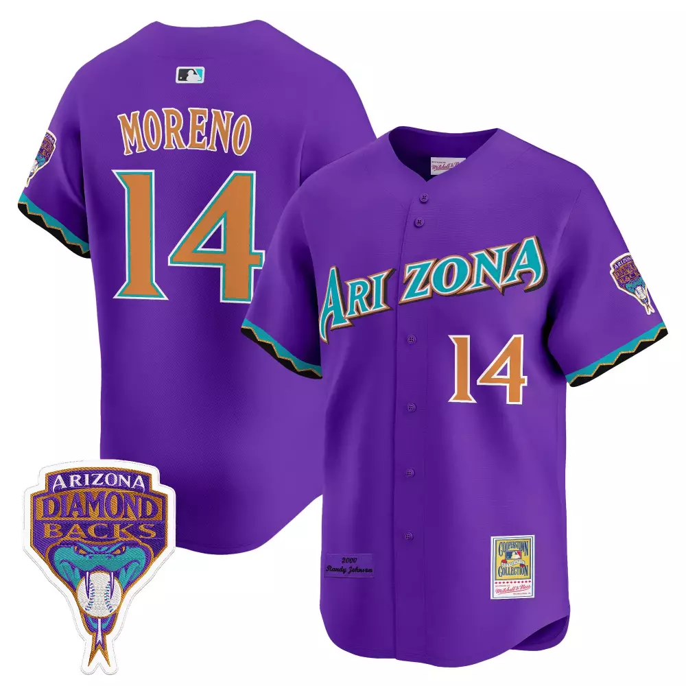 Mexican Heritage 14 Jersey Purple Cooperstown Collection Arizona Diamondbacks Randy Johnson 2000