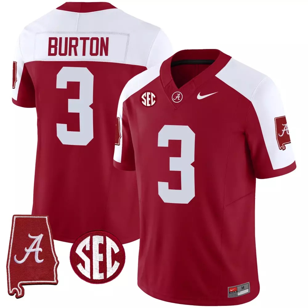 Jermaine Burton 3 Jersey Crimson Alabama Tide Men White Alternate Vapor Limited All