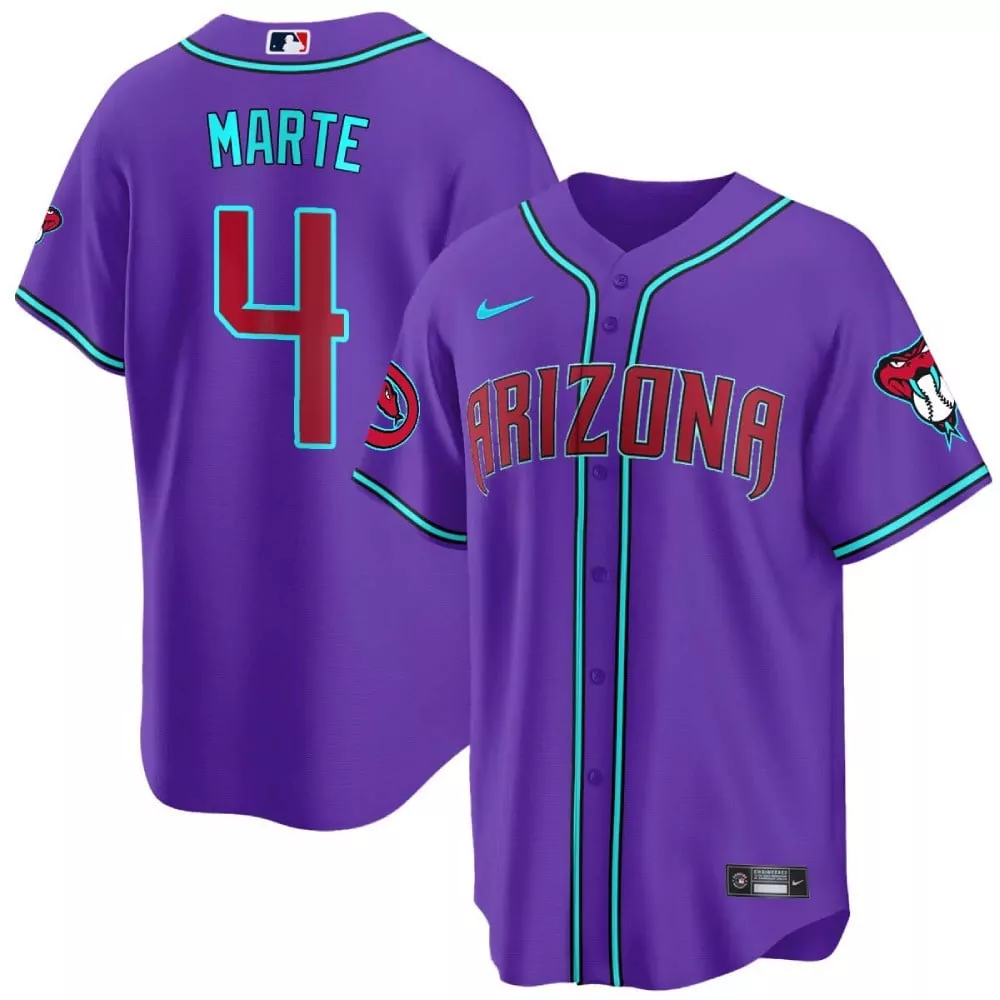 Ketel Marte 4 Jersey Purple Arizona Diamondbacks Men Alternate Red Teal Cool Base