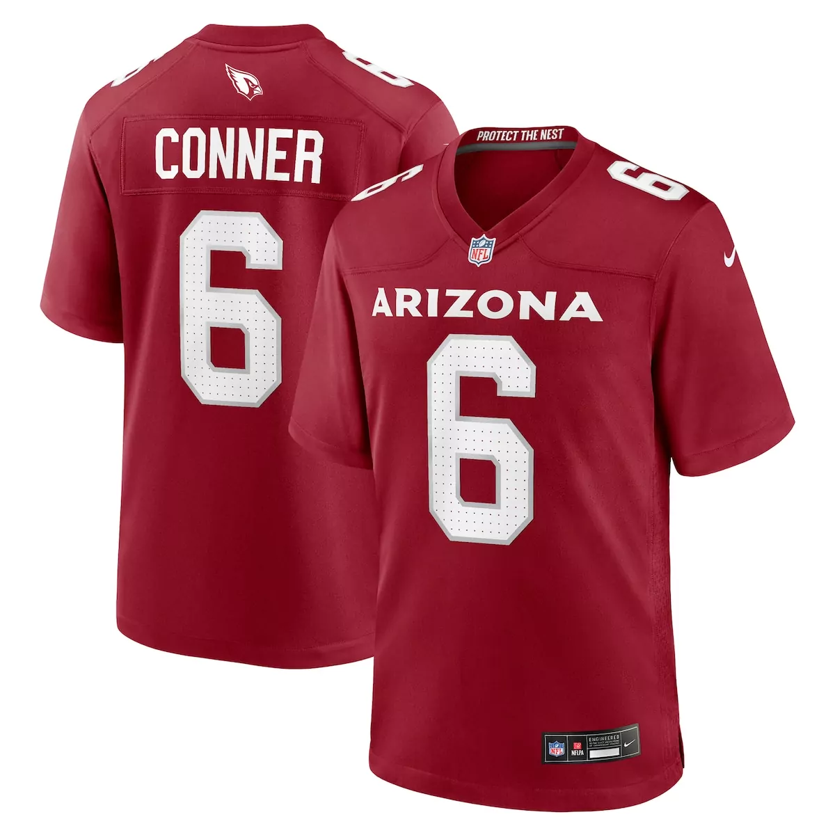 James Conner 6 Arizona Cardinals Jersey Cardinal Red Men Replica White Home Game