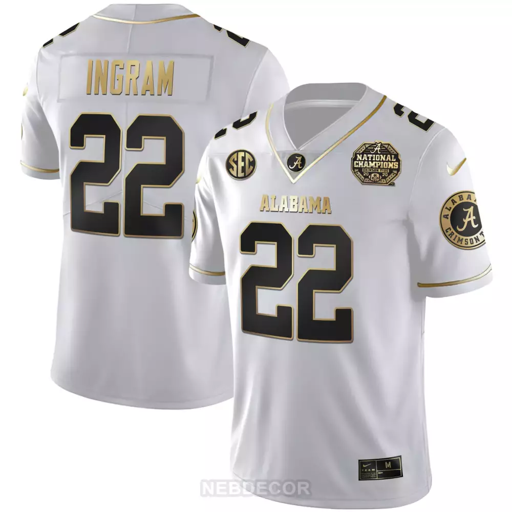 Mark Ingram 22 Jersey White National Champions Alabama Crimson Tide 2020 Men Black