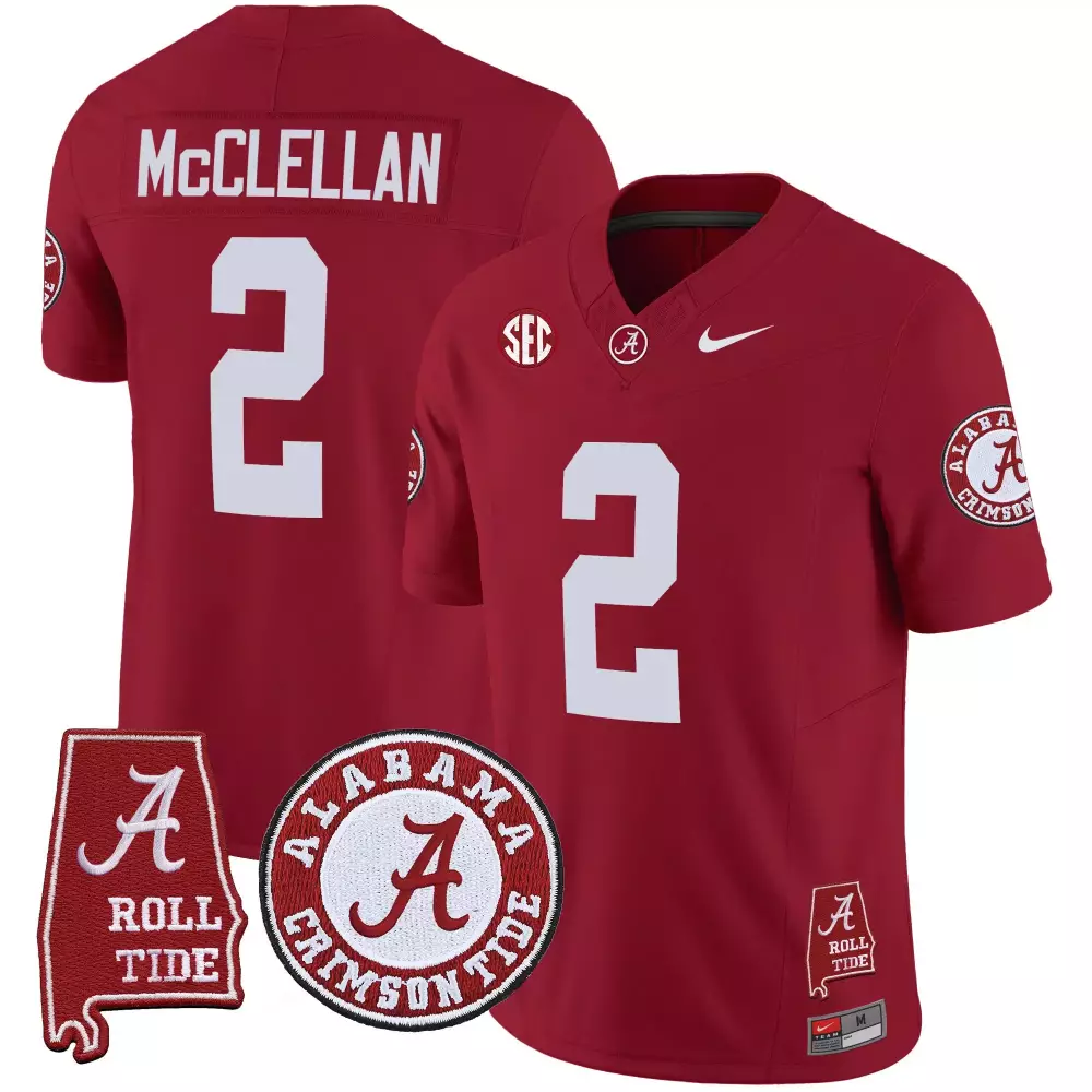 Jase Mcclellan 2 Jersey Crimson Alabama Tide Roll Men White Vapor Limited v4 All