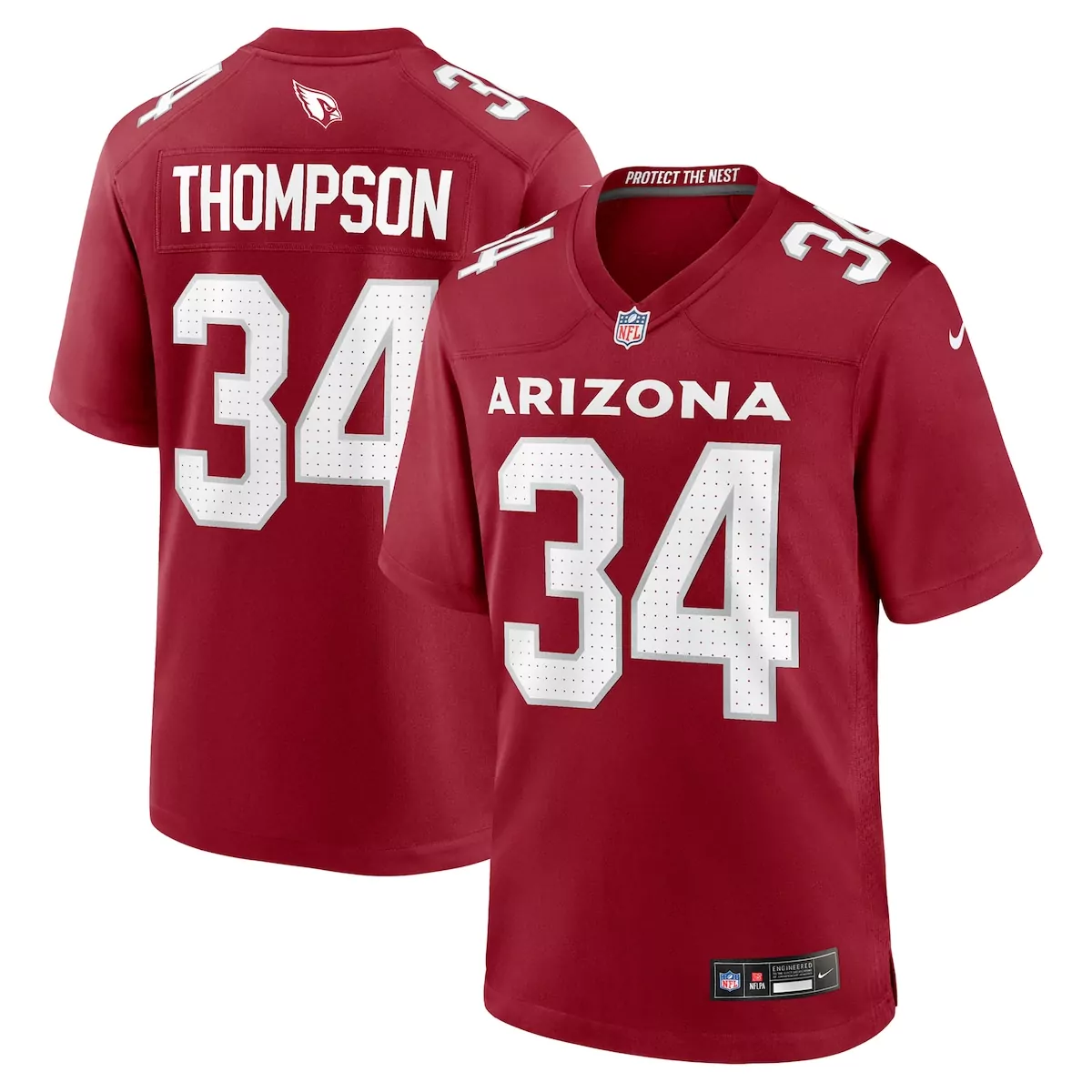 Jalen Thompson 34 Jersey Maroon Arizona Cardinals Nflpa Men White Silver Game