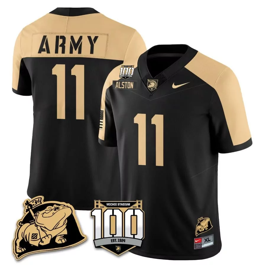 Isaiah Alston 11 Jersey Black 100th Anniversary Of Michie Stadium Army Knights West Point Athletics American Flag