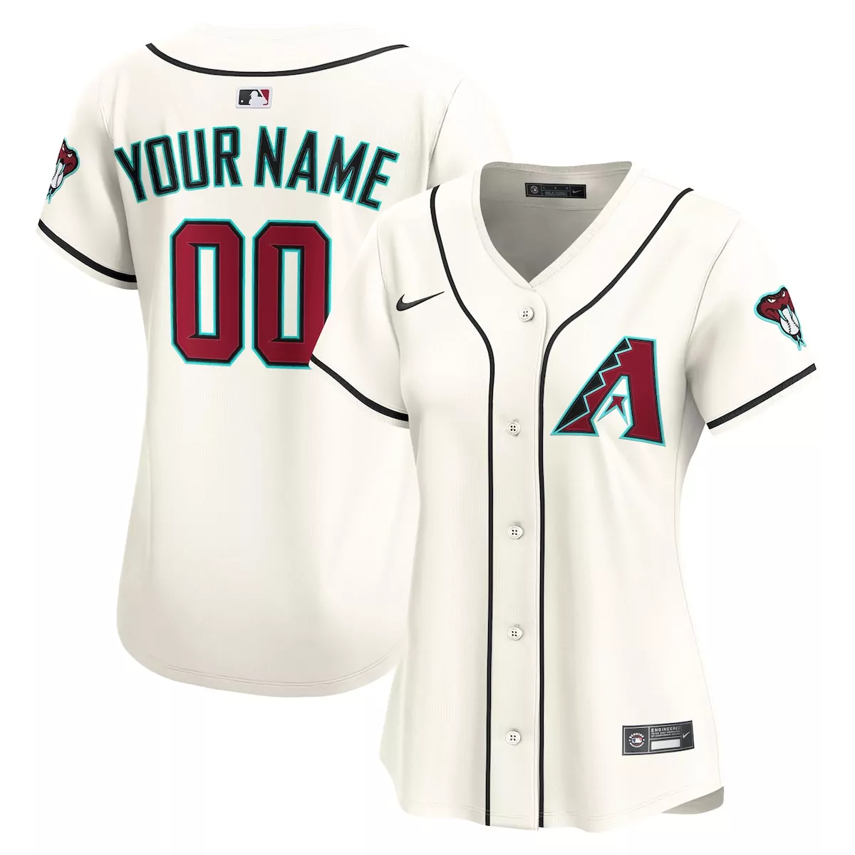 Custom Arizona Diamondbacks Jersey Cream Women Teal Maroon Home Limited