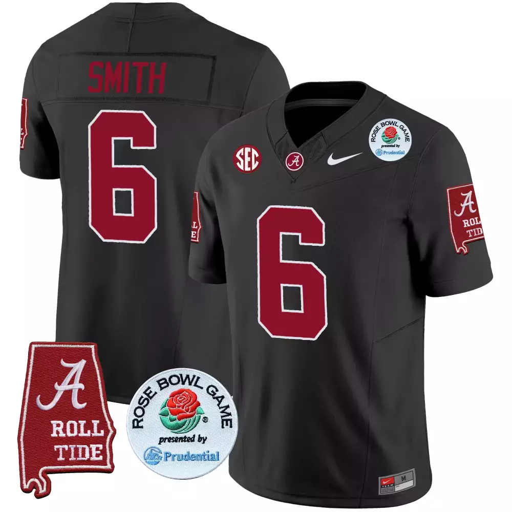 Devonta Smith 6 Jersey Black Rose Bowl Game Alabama Crimson Tide 2020 Men Vapor Limited