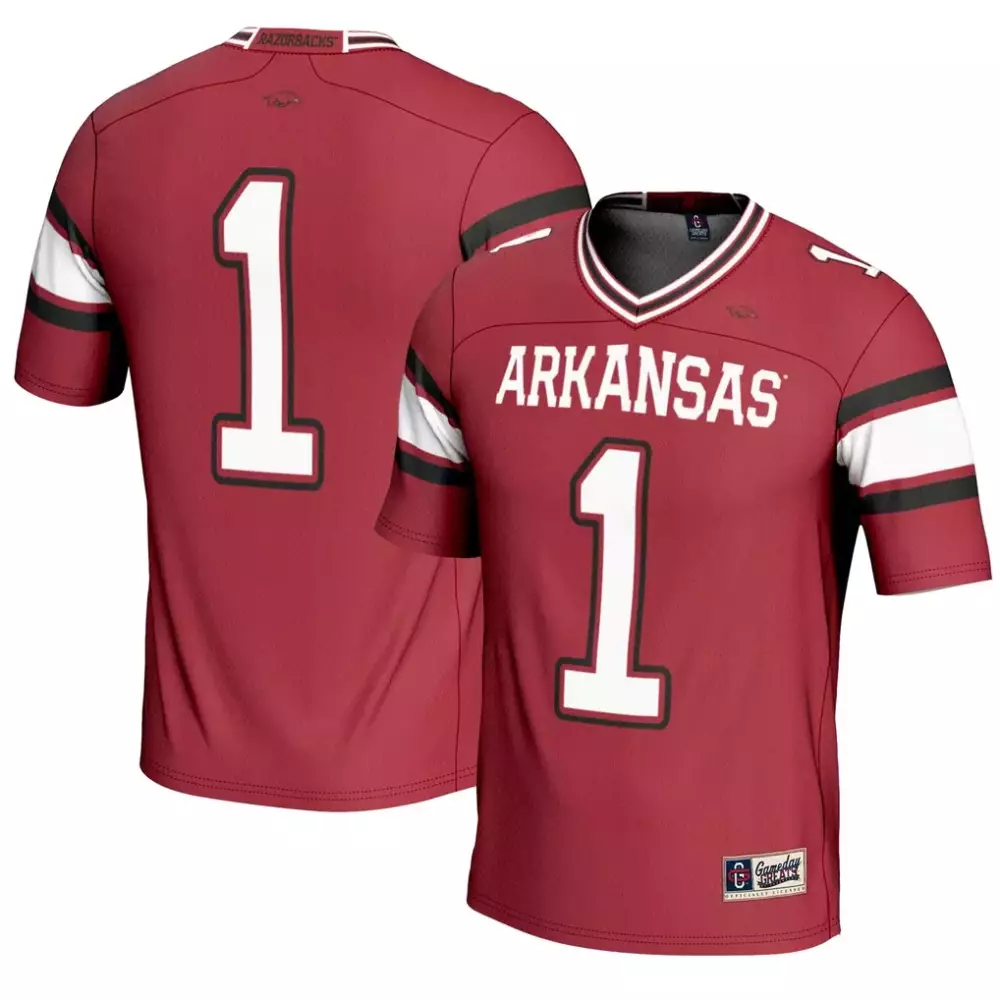Arkansas Razorbacks 1 Jersey Maroon Gameday Gear Men White Black