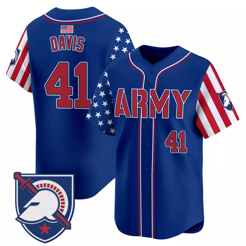 Reynolds Army 41 Jersey Blue Us Flag Men Split Design Red White Vapor Stitched