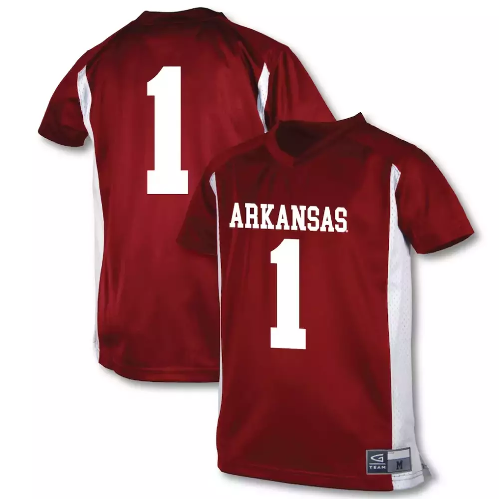 Arkansas 1 Jersey Maroon Athletic White