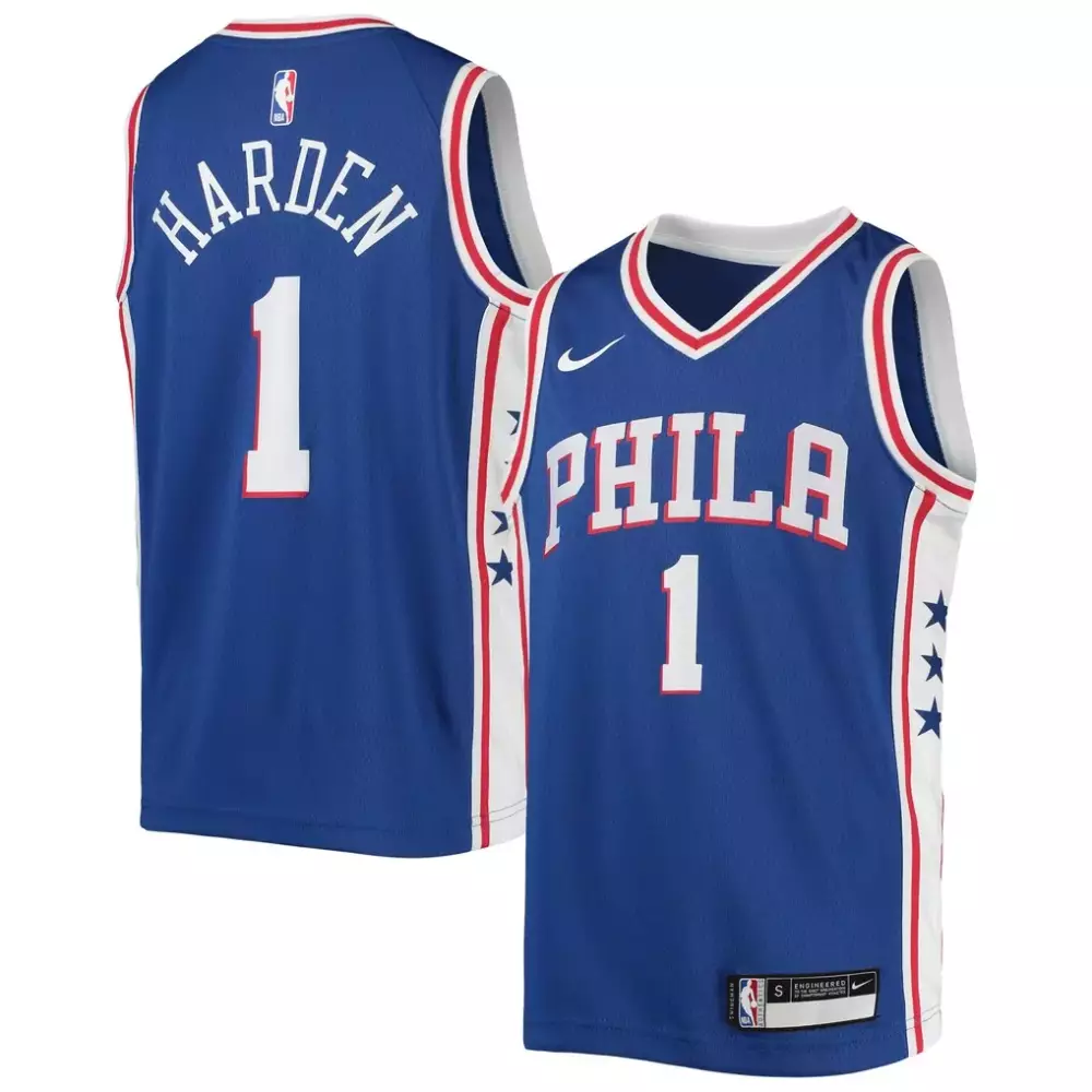 James Harden 1 Philadelphia 76ERS Jersey Blue Men Red White Swingman Icon