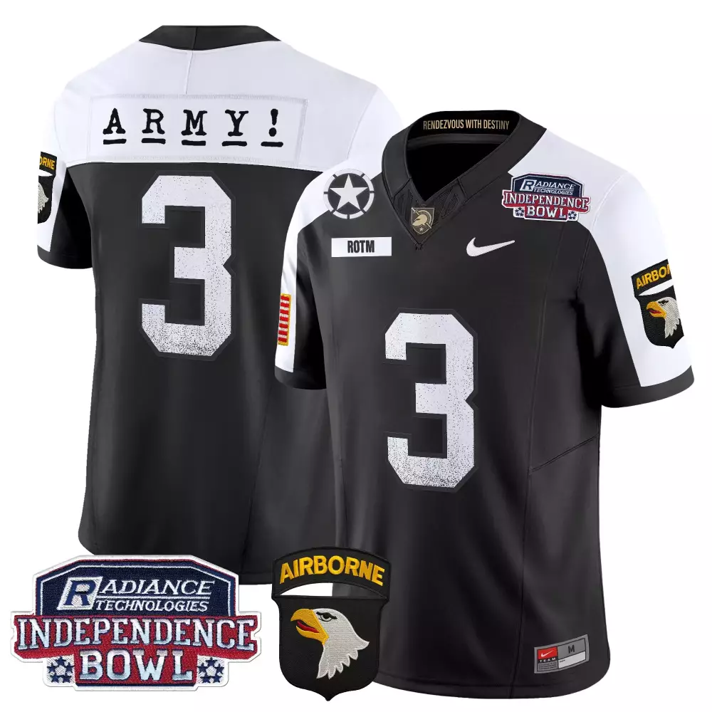 Army Independence 3 Jersey Black Bowl Radiance Technologies Airborne Men Split Design
