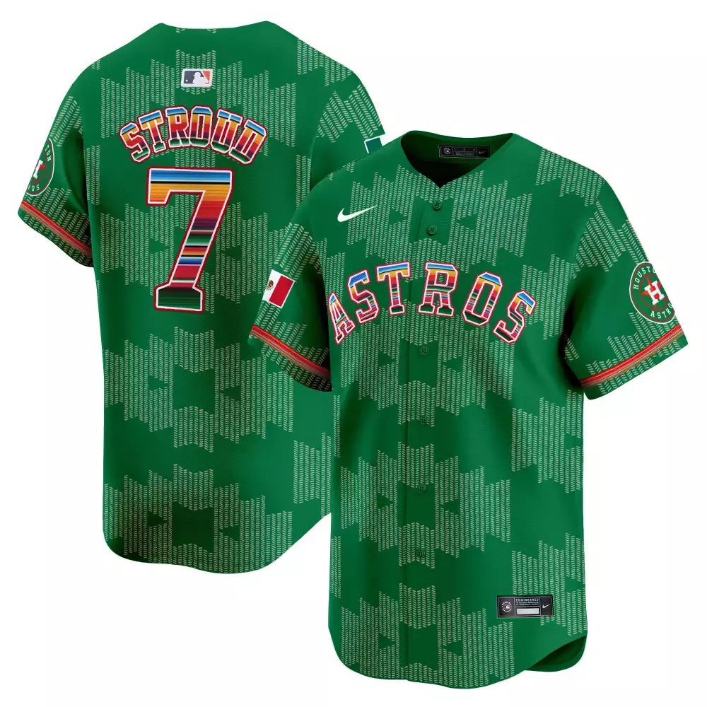 Cj Stroud 7 Astros Jersey Green Mexico Flag Houston Men Alternate Custom Design Red