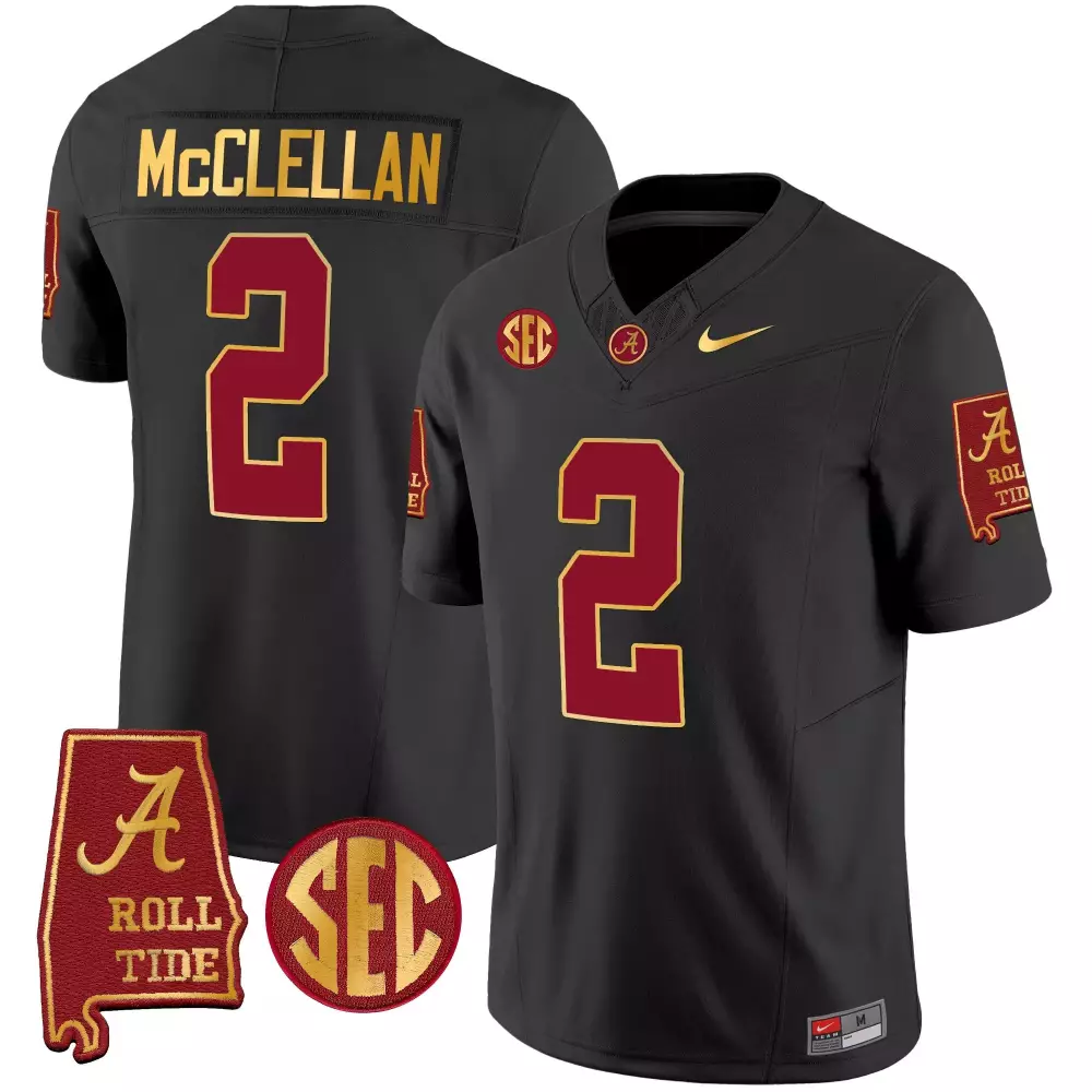 Jase Mcclellan 2 Jersey Black Alabama Crimson Tide 'a' Roll Men Gold Vapor v2 All