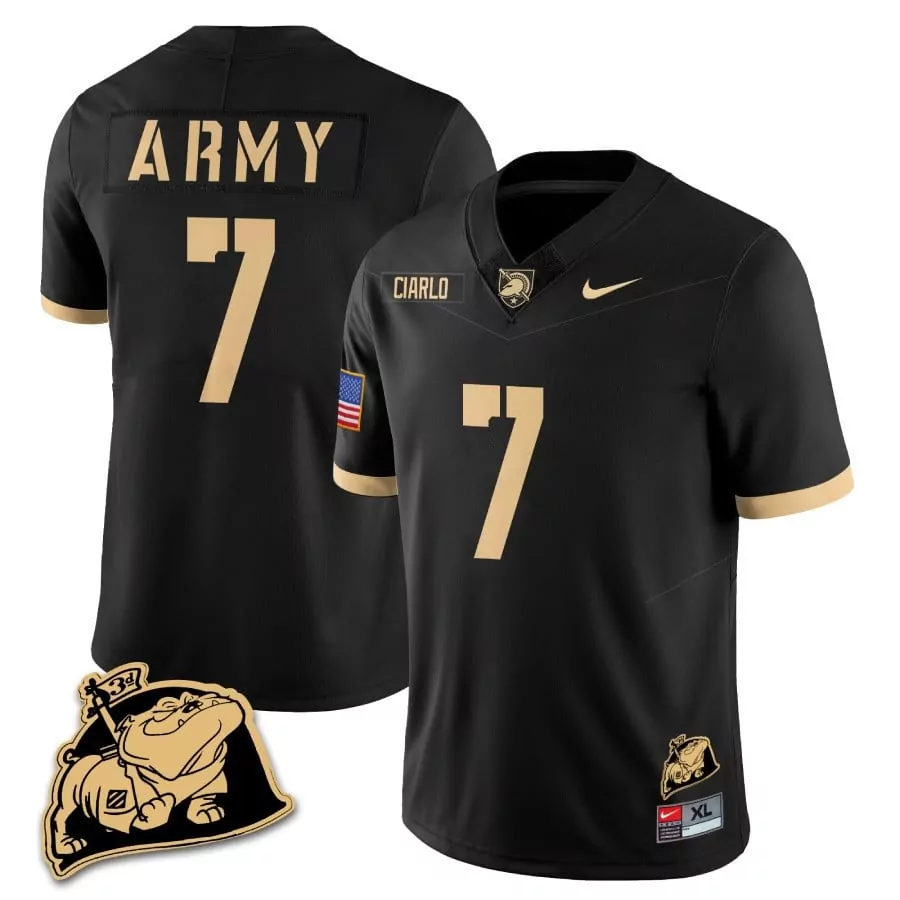 Jimmy Ciarlo 7 Army Jersey Black Knights American Flag Men Gold All Stitched